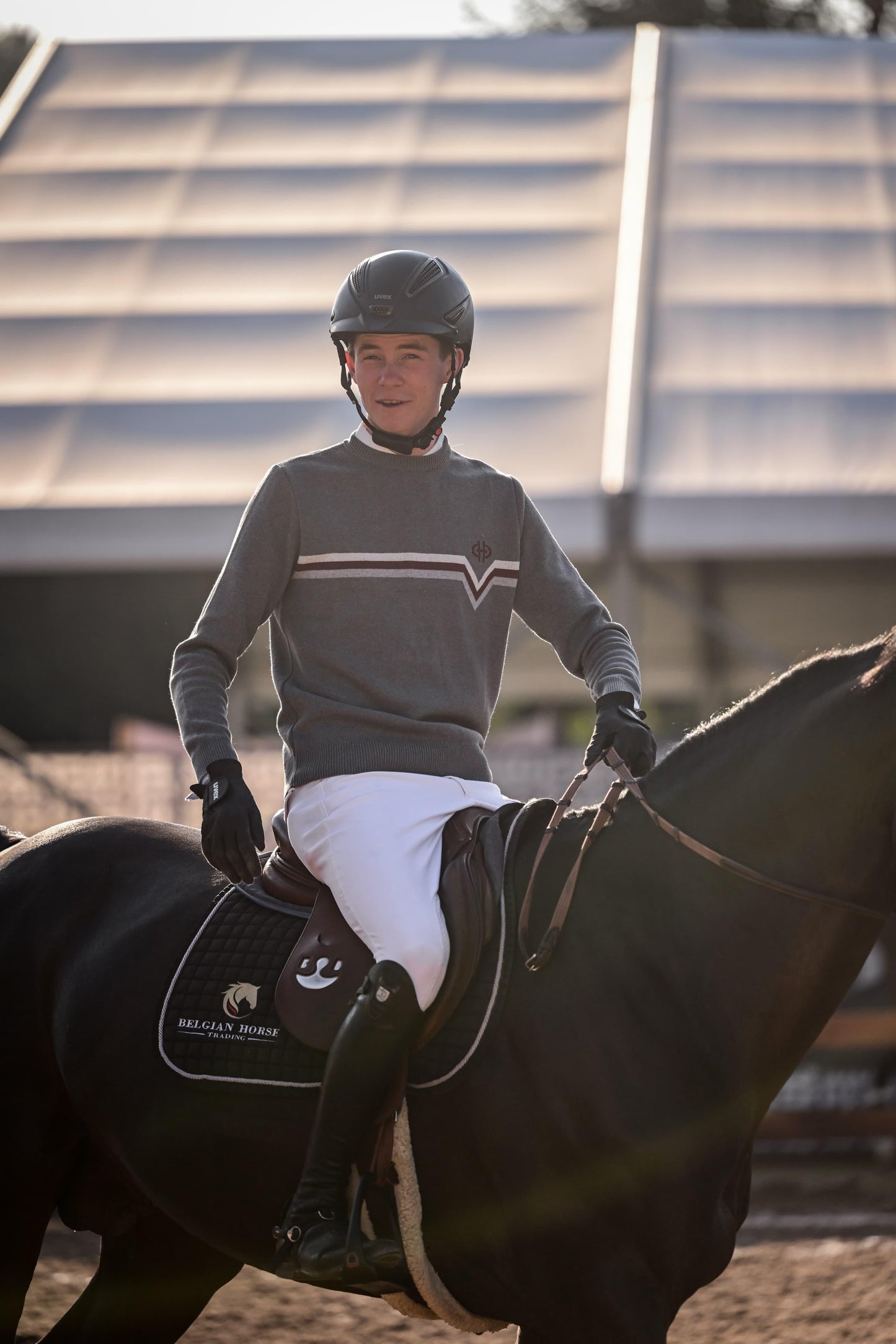 THE BIT SUETER (Grey&Cherry)